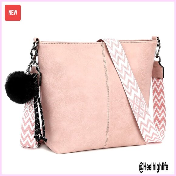 Handbags - Vegan Leather Crossbody Bag Adjustable Strap Hobo Purse Minimal Chic Trendy